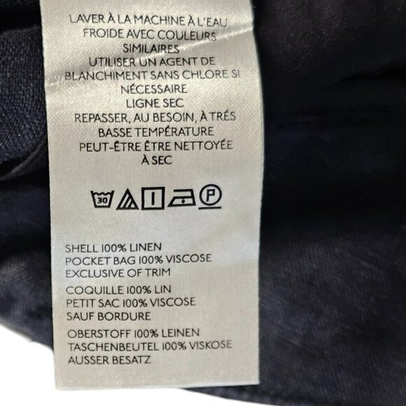 Anthropologie Linen Shirt-Tie Capri Pants Black Size 4 High Rise Cropped NWT - Picture 10 of 13